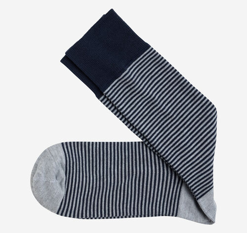 Striped Dress Socks - Gray Heathered Micro Stripe