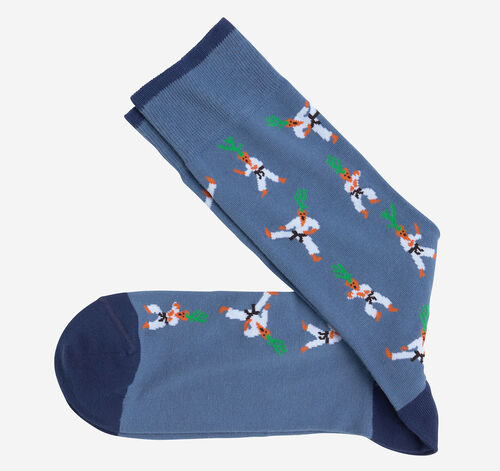 Novelty Socks - Blue Karate Carrot