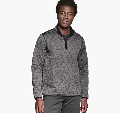 Diamond Quilt Quarter-Zip - Charcoal Heather