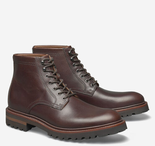 Dudley Lug Plain Toe Boot - Dark Brown Full Grain