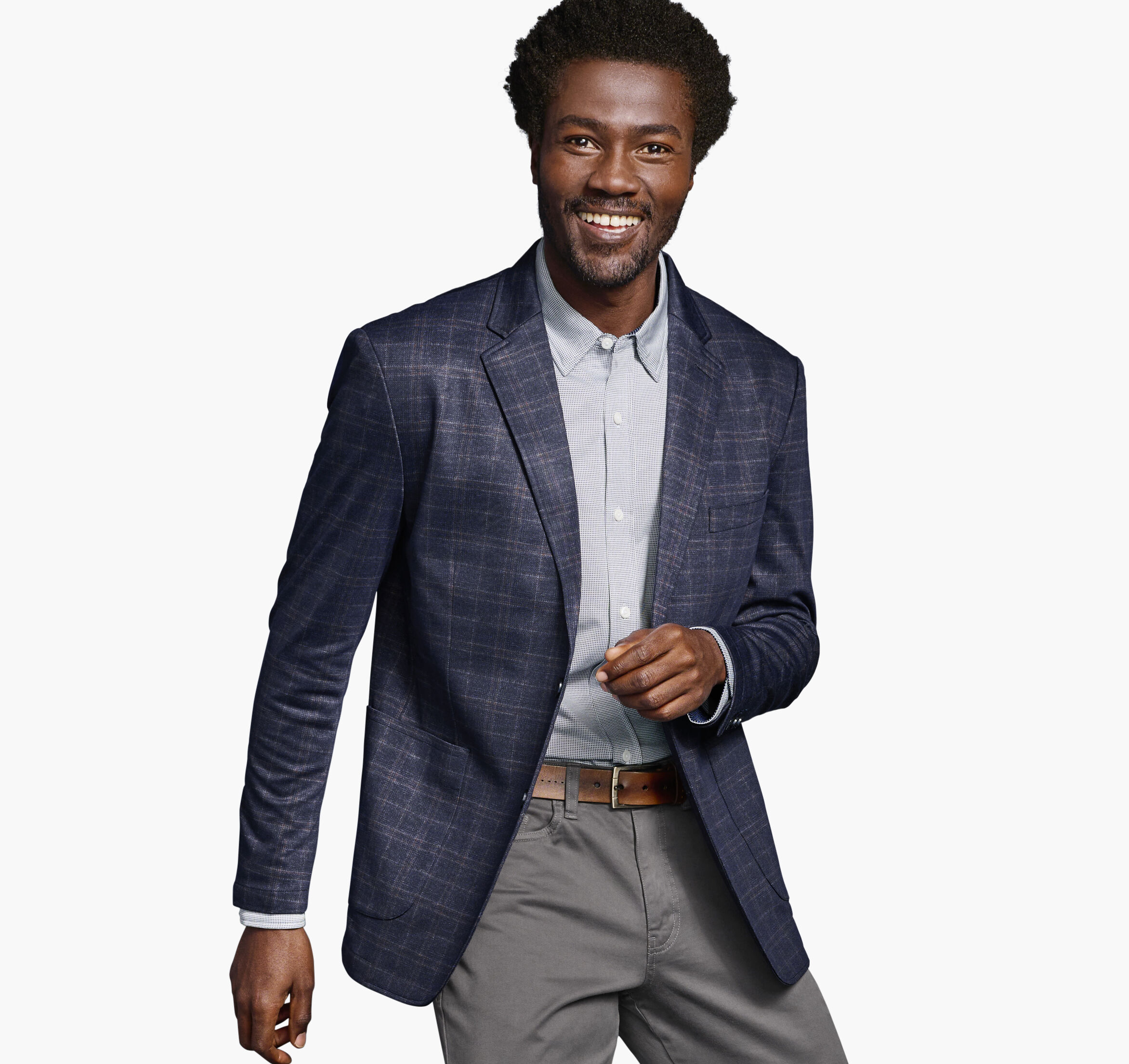 Gray slacks outlet with blue blazer