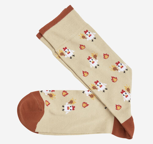 Novelty Socks - Khaki Hot Chicken