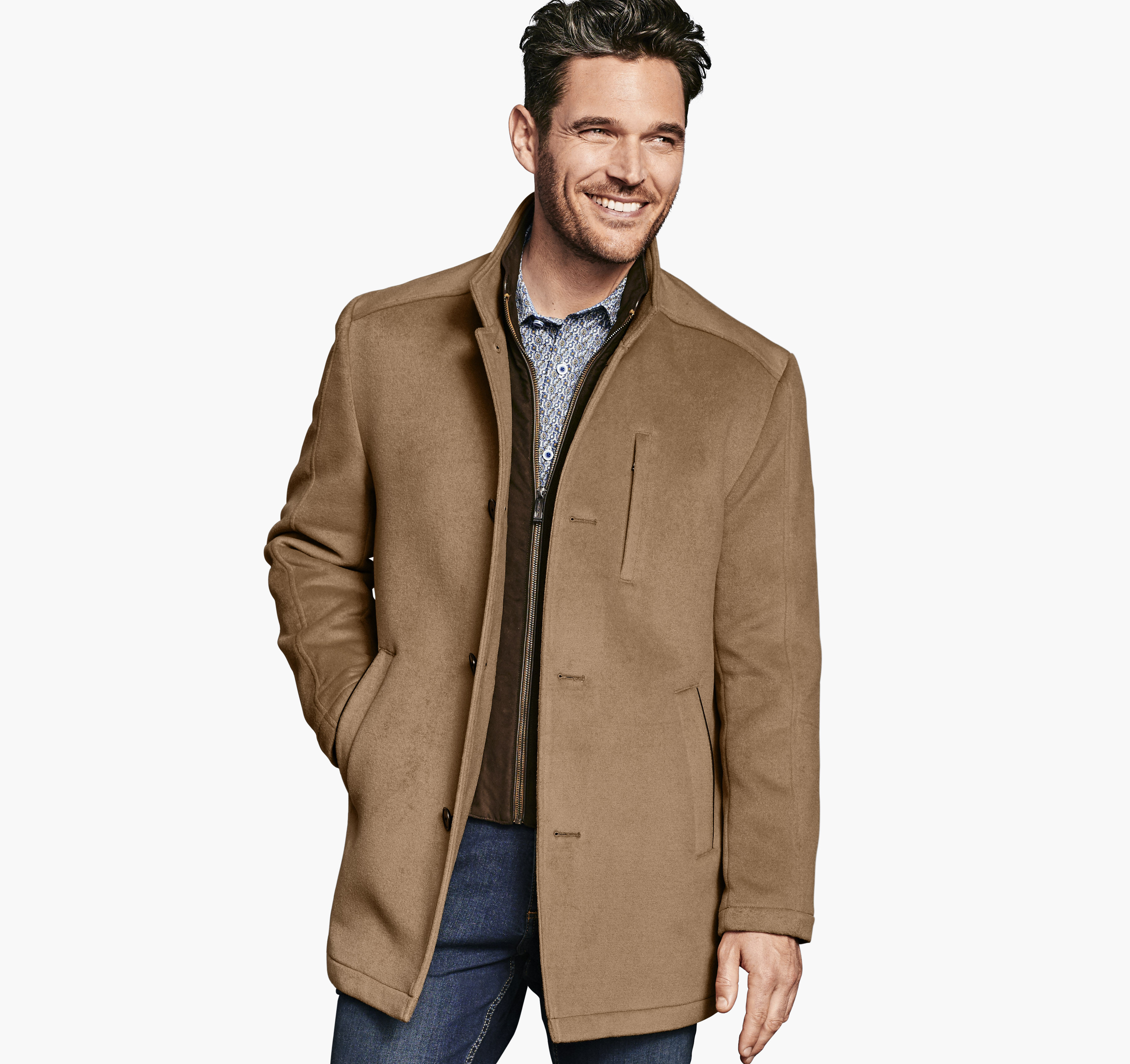 Johnston and murphy discount camel wool coat