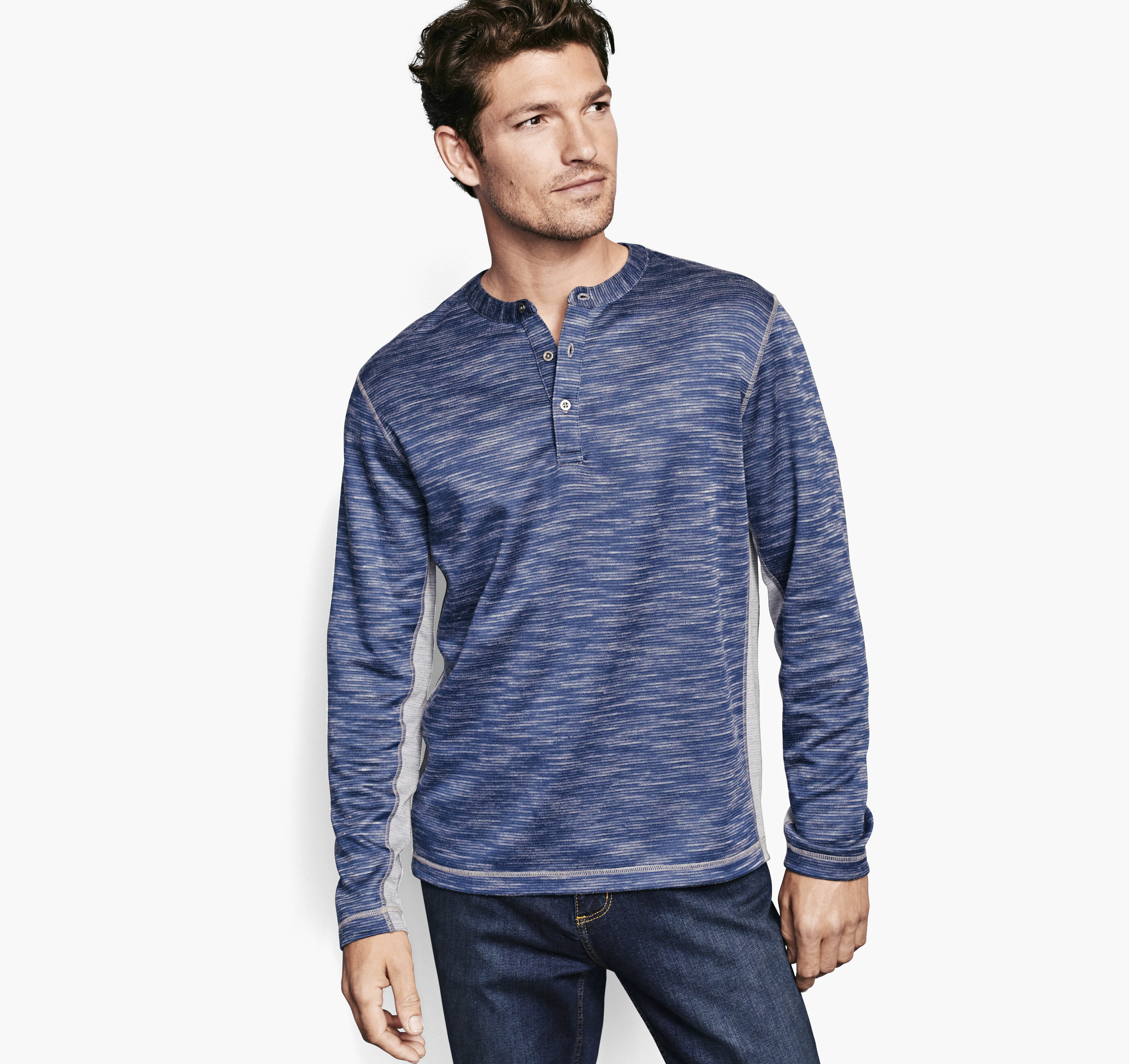 Striated Knit Henley