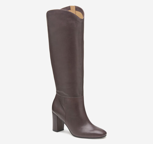 Charlotte Knee-High Boot - Bordeaux Italian Nappa