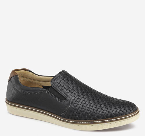 McGuffey Woven Slip-On - Black Full Grain Leather