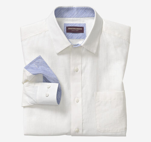 Washed Linen-Blend Shirt - White Diamond