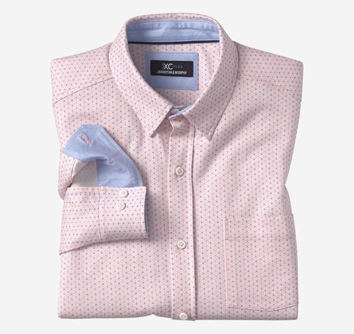 XC Flex® Stretch Long-Sleeve Shirt - Pink Dotted Print