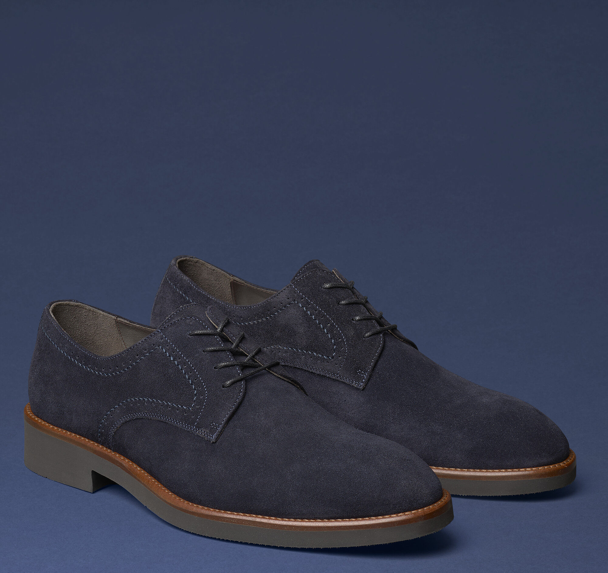 johnston and murphy blue suede shoes