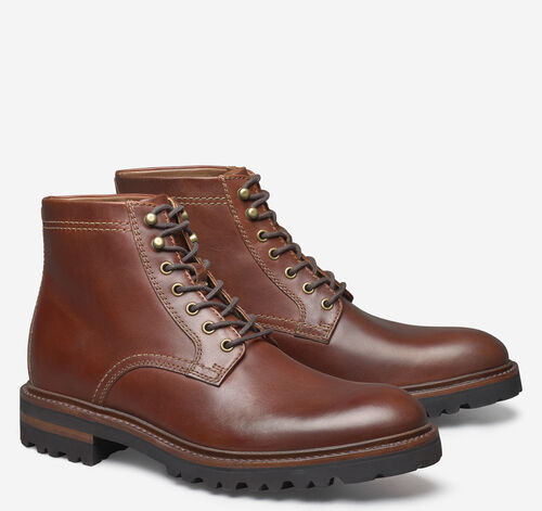 Dudley Lug Plain Toe Boot - Mahogany Full Grain