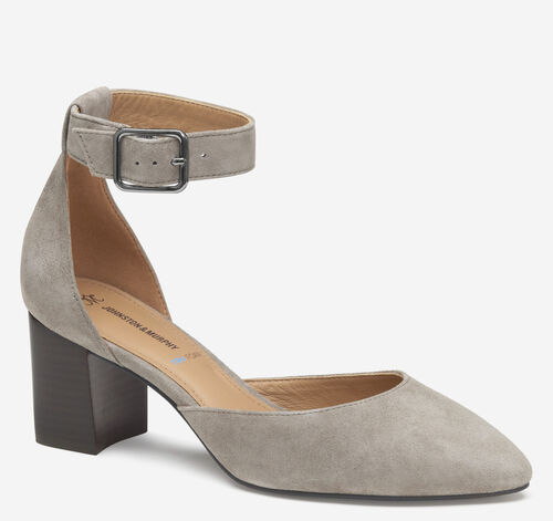 Vicki Ankle Strap - Taupe Kid Suede