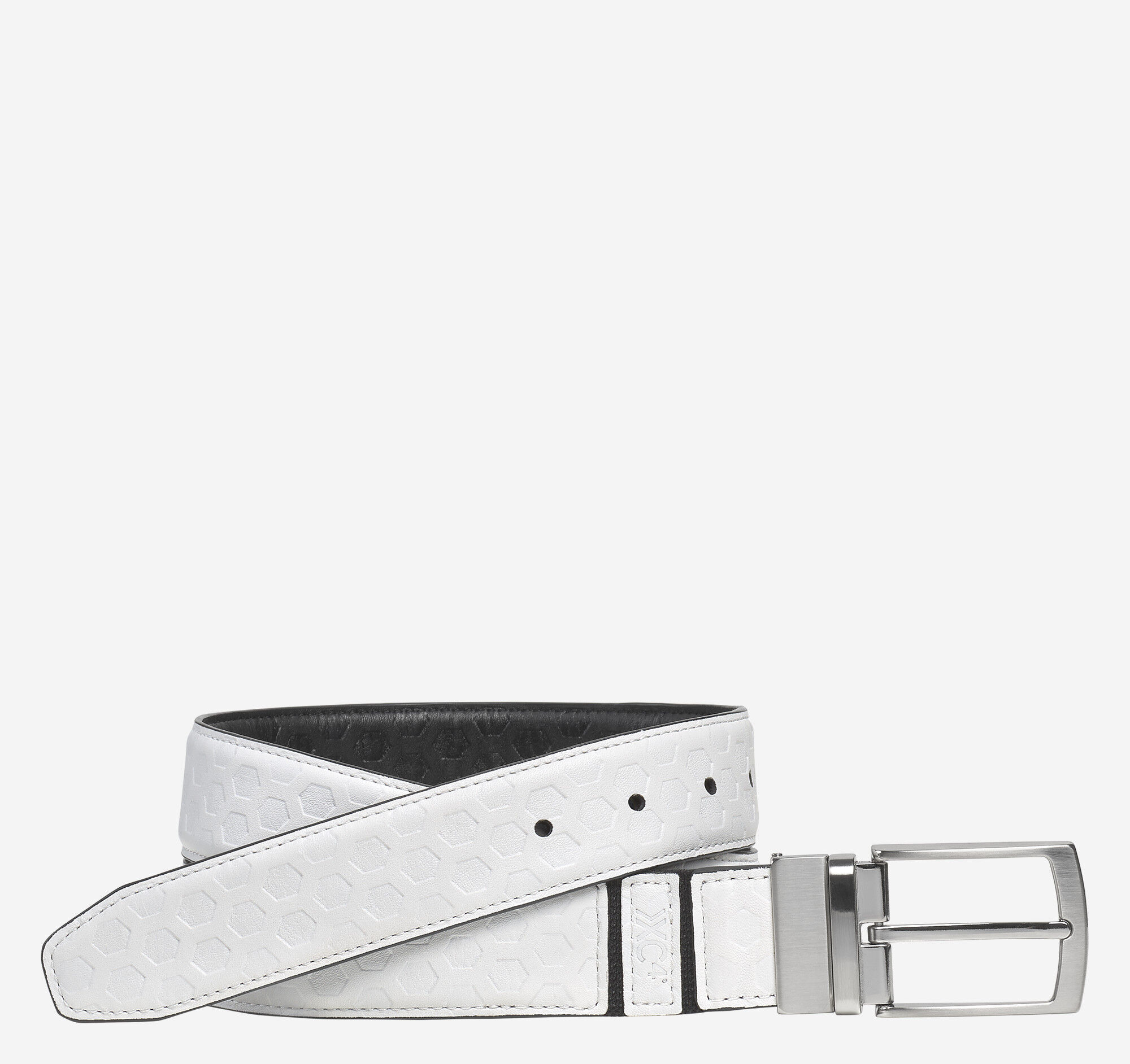 black and white reversible golf belt