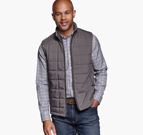 Box Quilted Vest - Gray