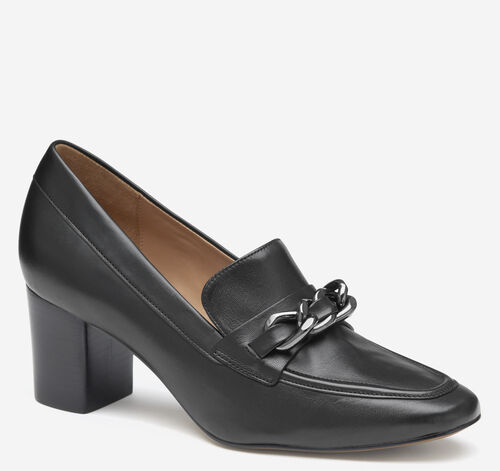 Eleanor Chain Loafer - Black Calfskin