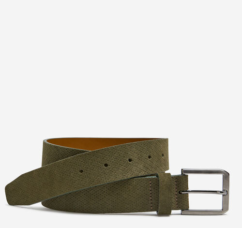 Micro-Textured Suede Belt - Olive