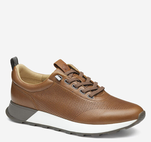 Kinnon Perfed Jogger - Dark Tan Full Grain