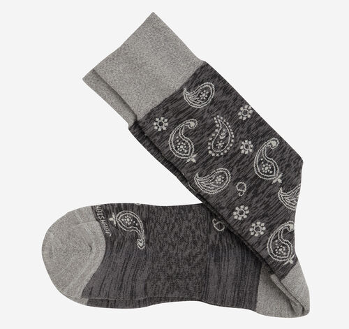 First in Comfort Socks - Charcoal Paisley