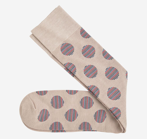 Cool Moon Tech Socks - Khaki Multi Stripe Circles