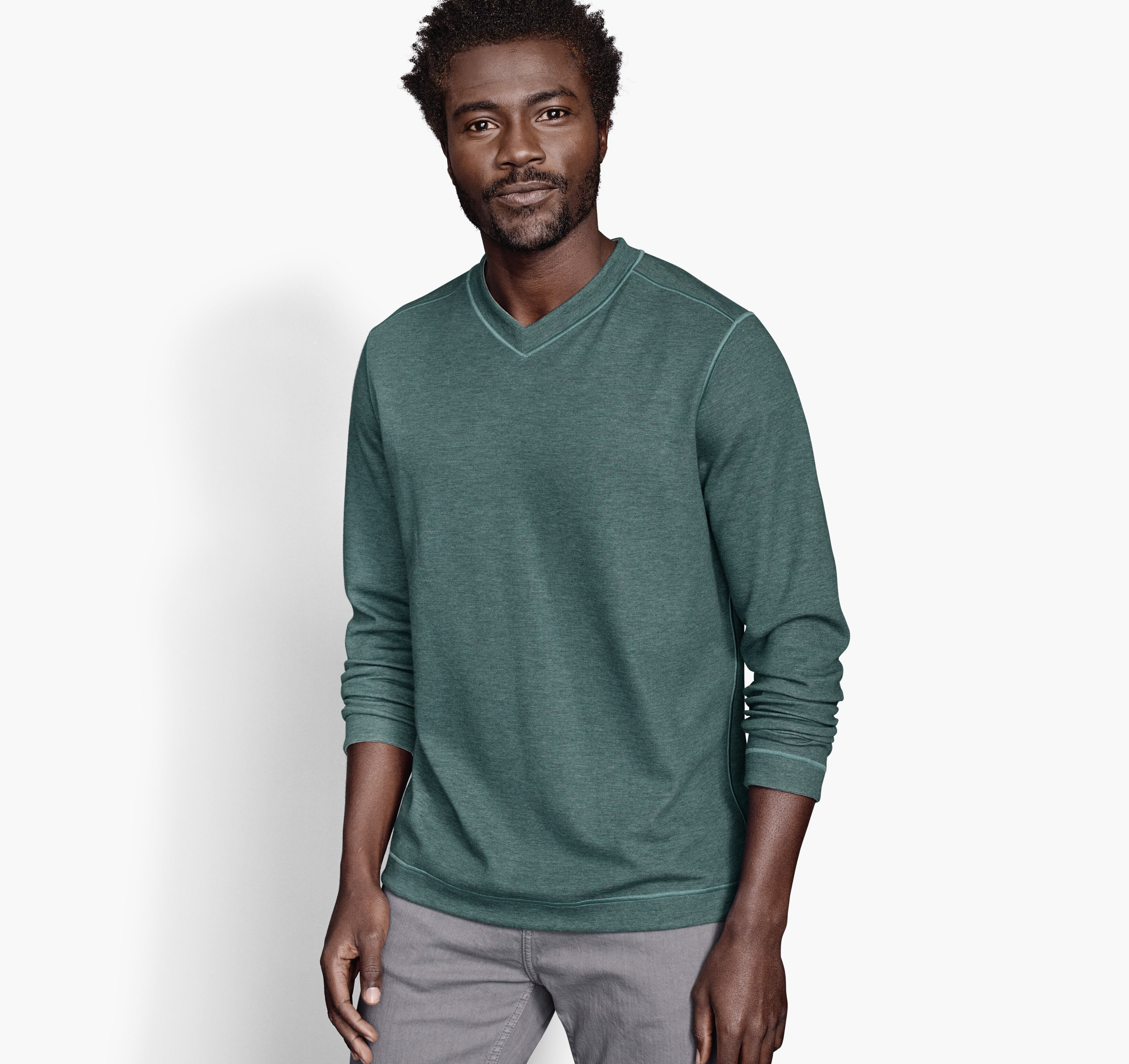 Reversible Long-Sleeve V-Neck