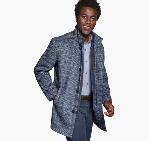 Upton Car Coat - Navy Plaid