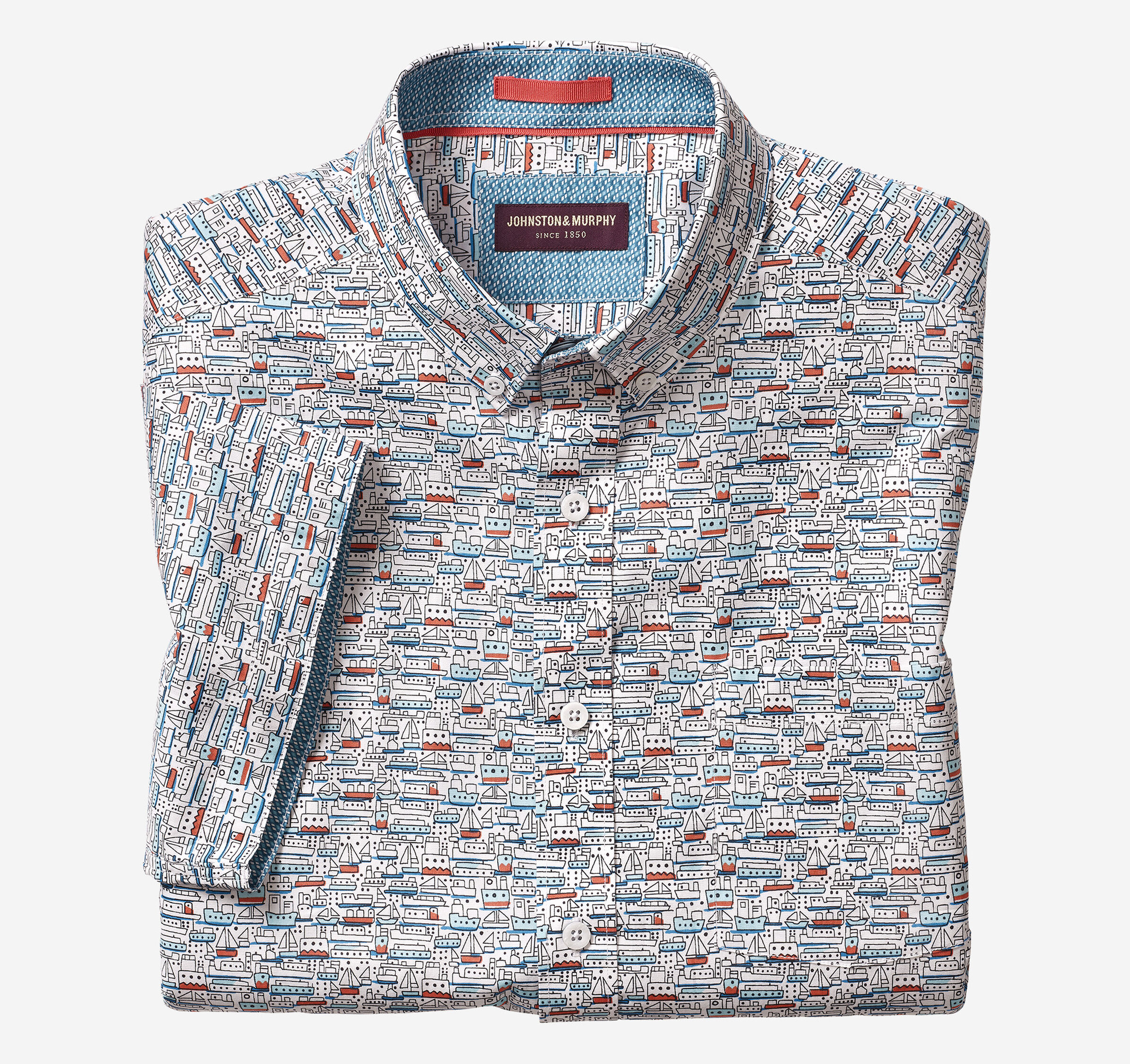Steamboat Print Short-Sleeve Shirt | Johnston & Murphy