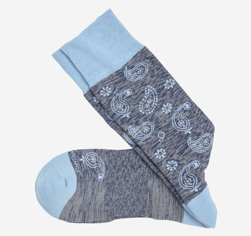 First in Comfort Socks - Navy Paisley