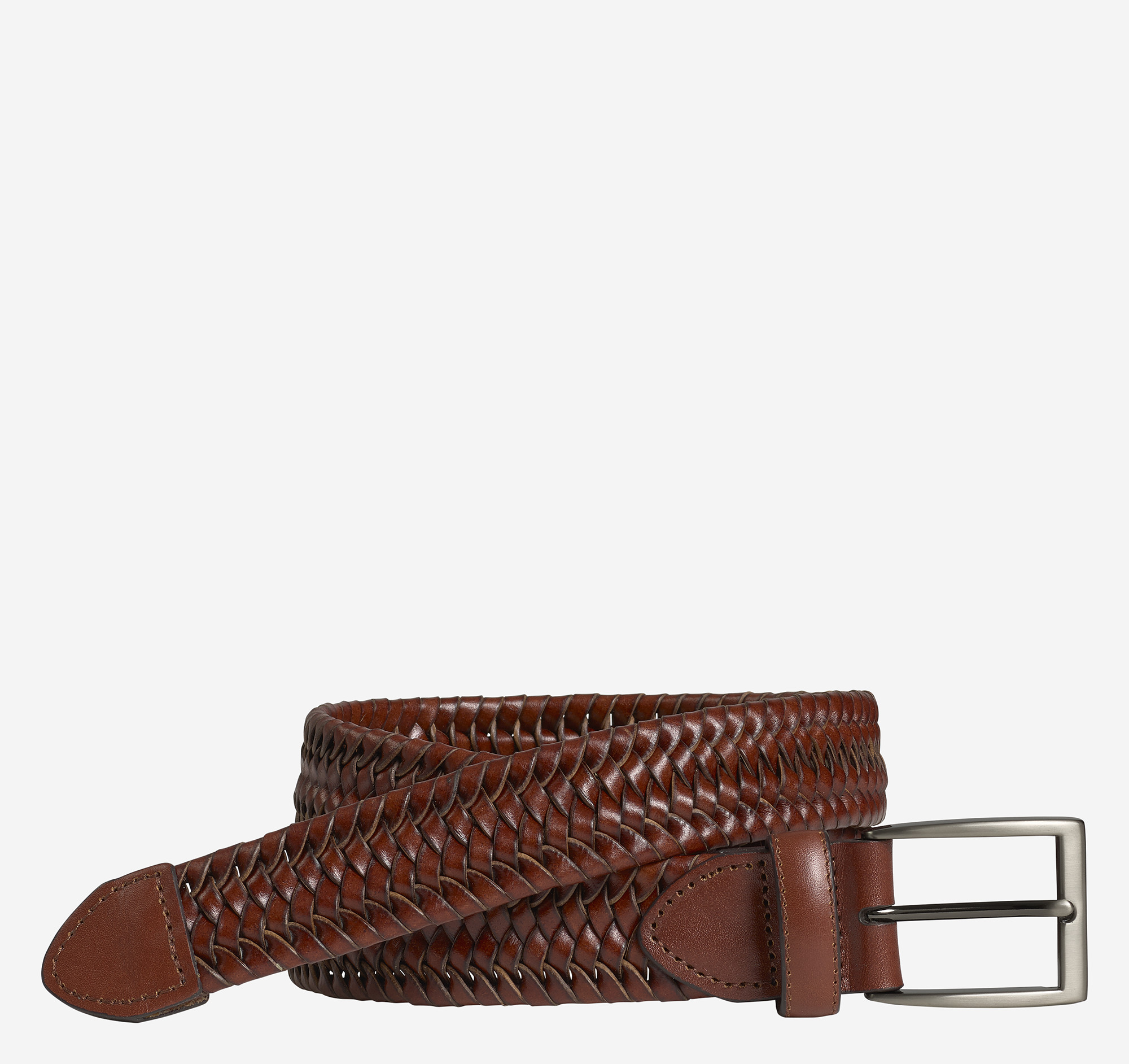 Men's Big & Tall Comfort Stretch Leather Braided Belt by Danbury