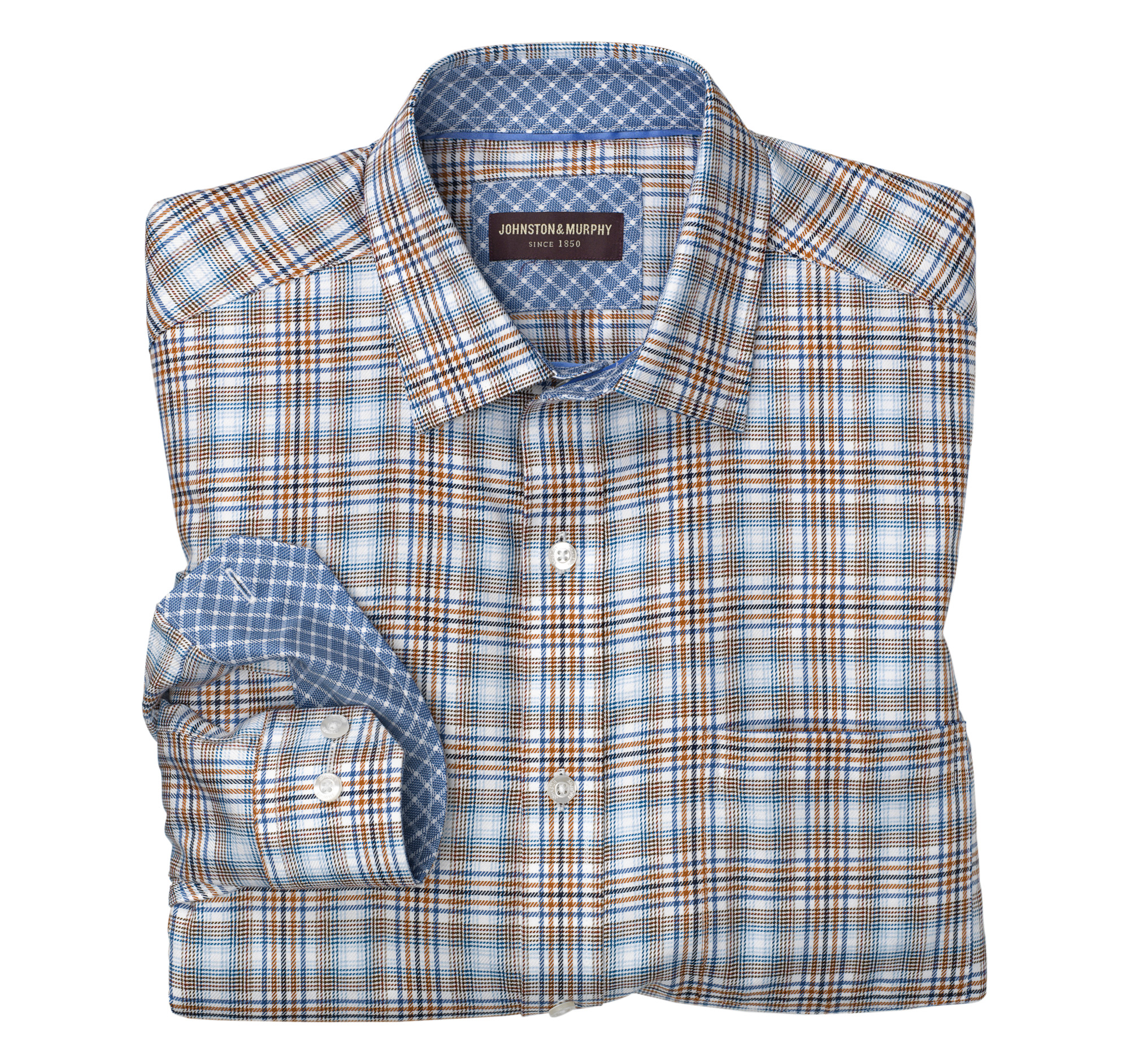 Multi-Rope Twill Plaid Shirt | Johnston & Murphy