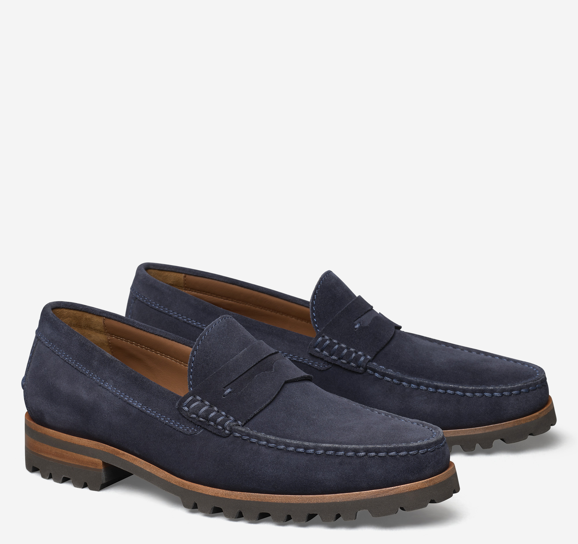 Lug Sole Loafer in Navy Suede