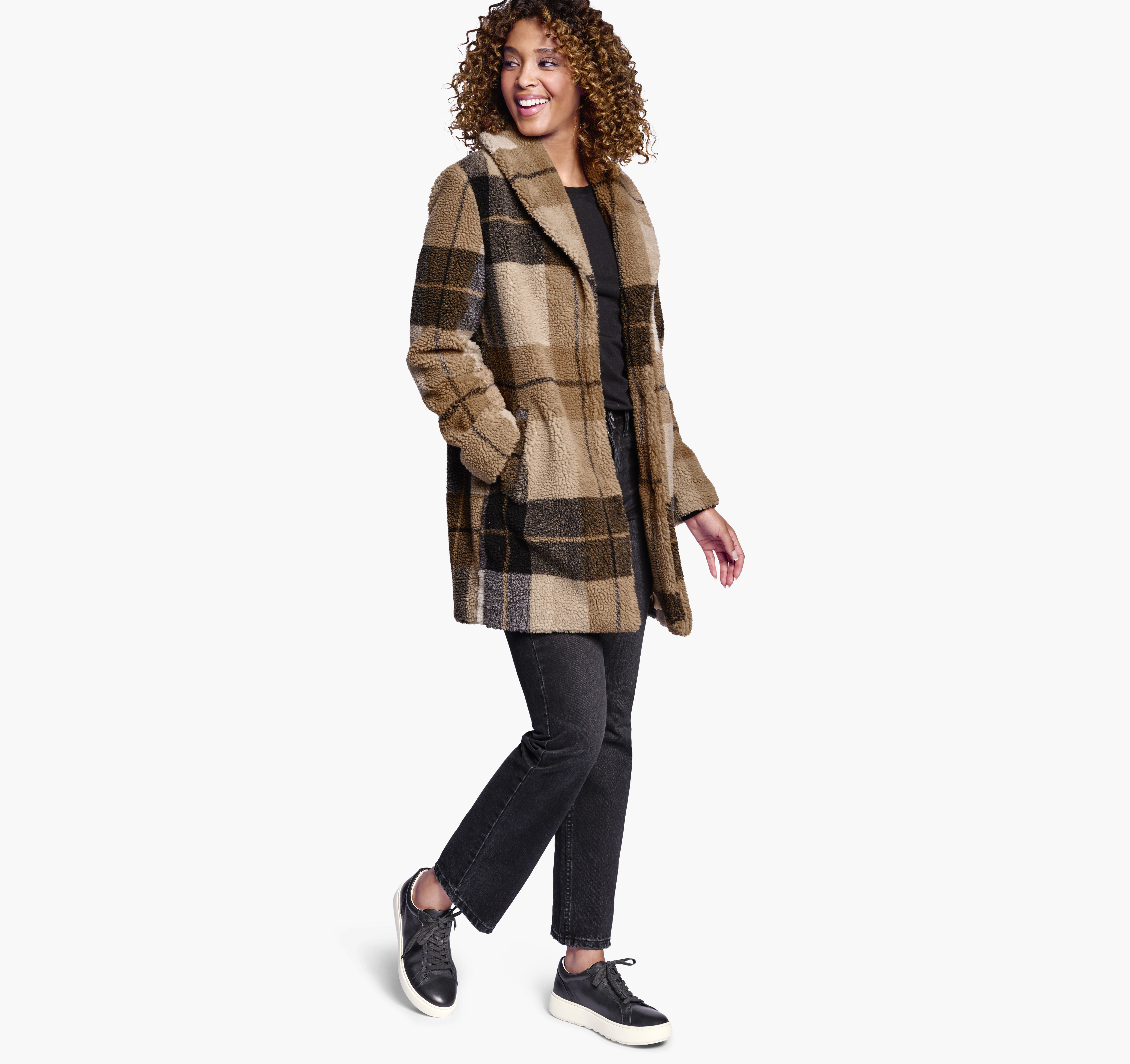 Plaid Teddy Coat