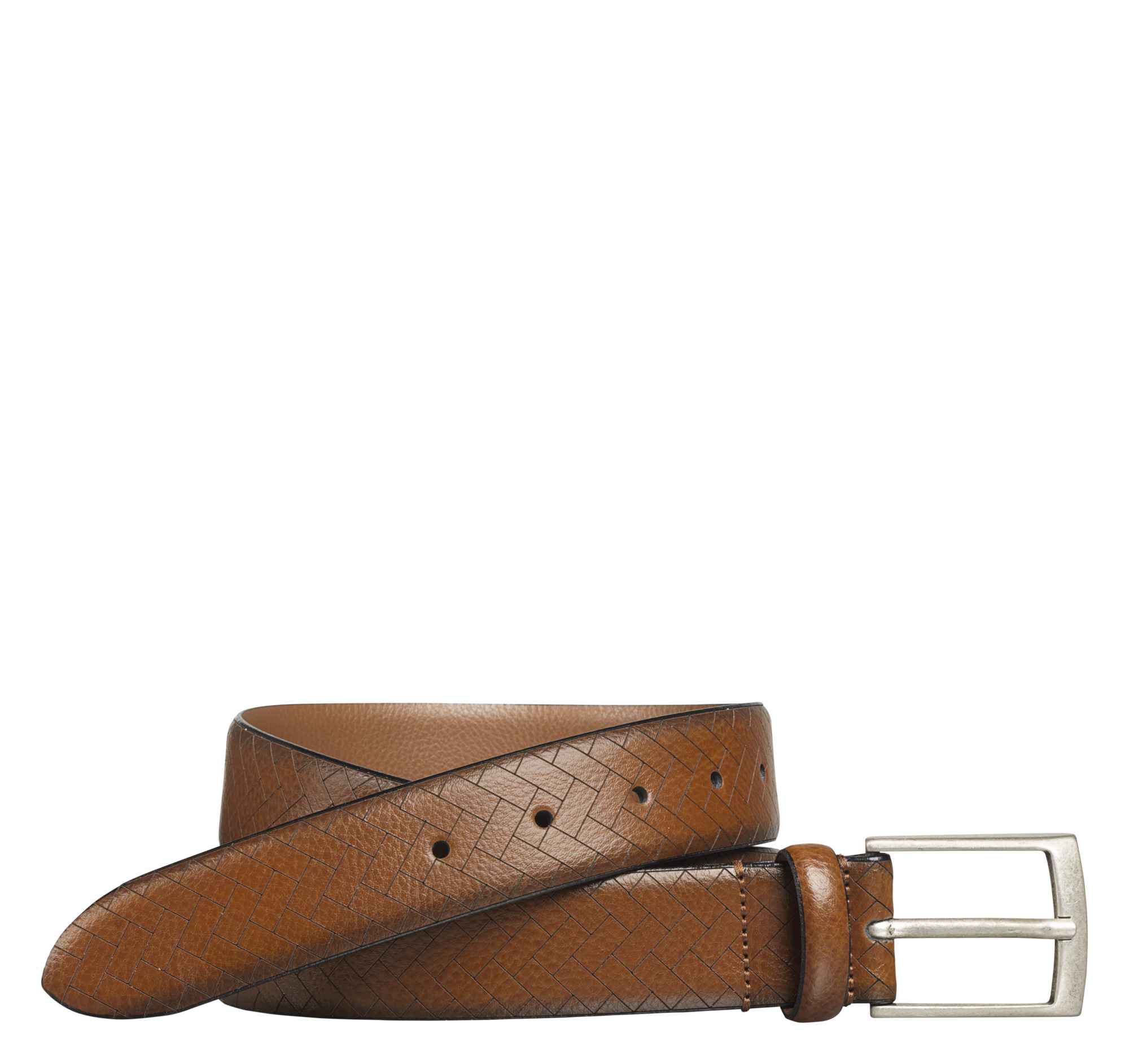 Chevron-Engraved Belt | Johnston & Murphy