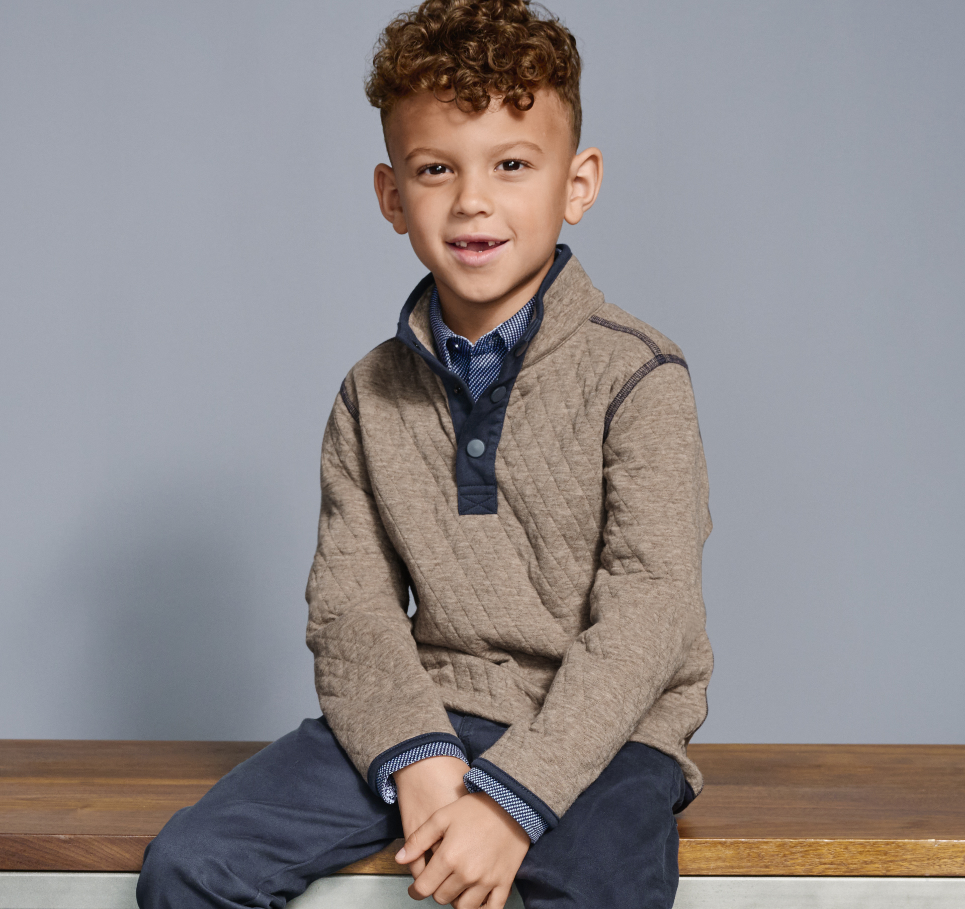 Boys Quilted Quarter Snap