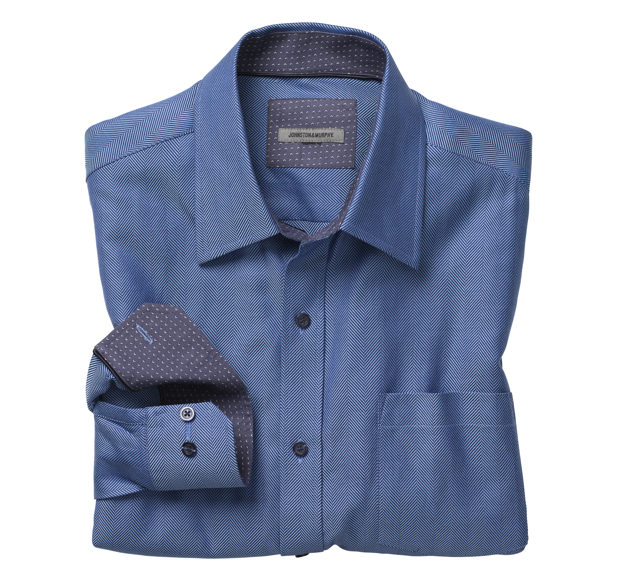 blue herringbone shirt